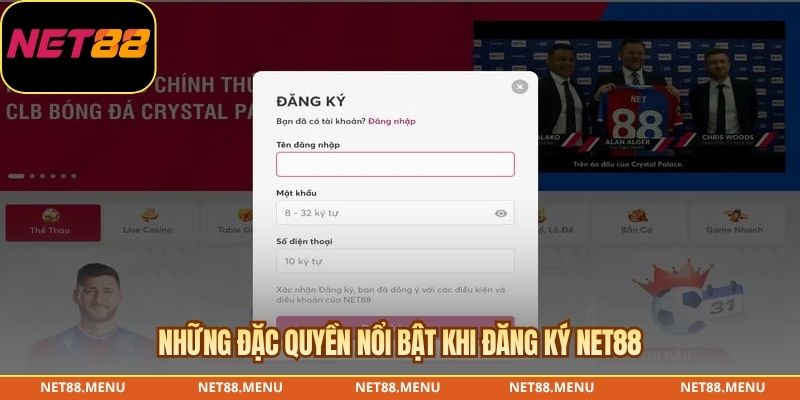 Quy trình đăng ký NET88 từng bước